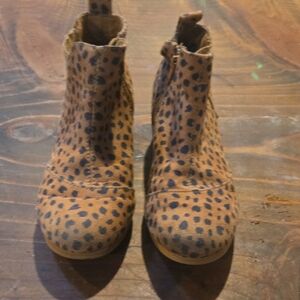 Toms Kids Brown Leopard Print Boots